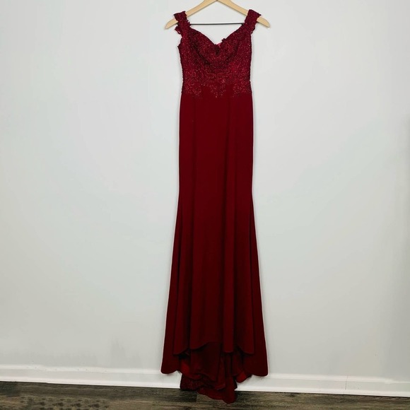 #50 Dancing Queen | Sheer Floral Embroidered Off Shoulder Prom Dress DQ-2274 - Picture 3 of 16